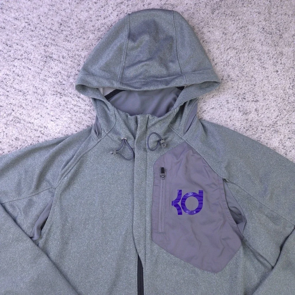 Nike KD Track Jacket Mens Small Hooded Full Zip Kevin Durant Gray Purple EUC